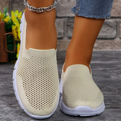 Breathable Mesh Round Toe Slip-Ons