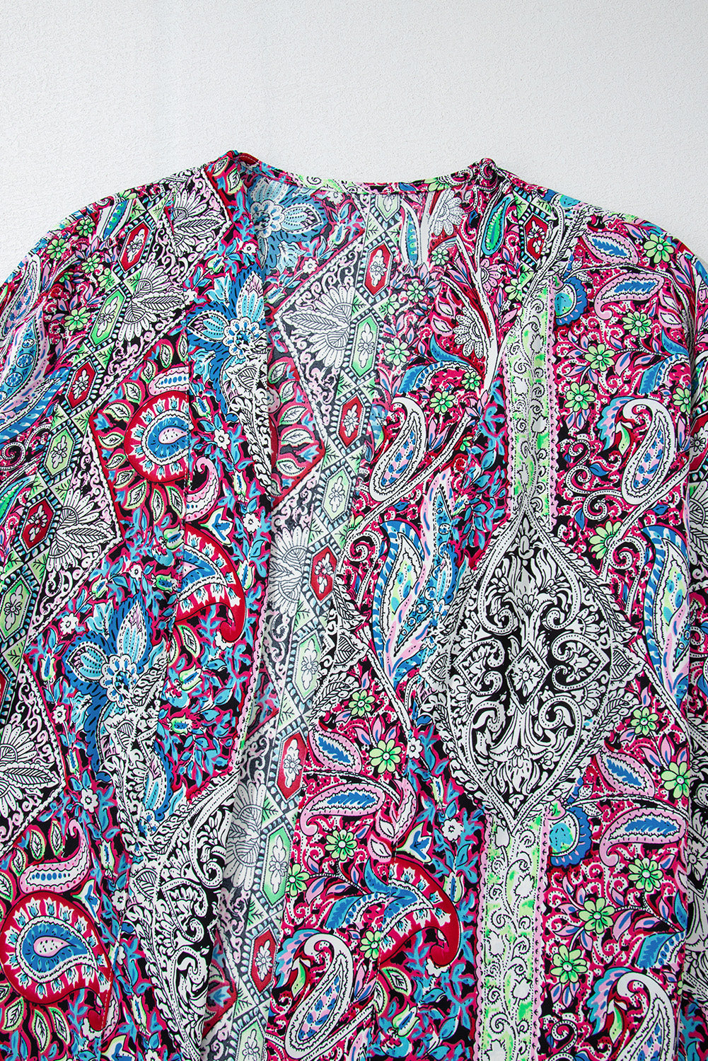 Paisley Print Open Front Kimono