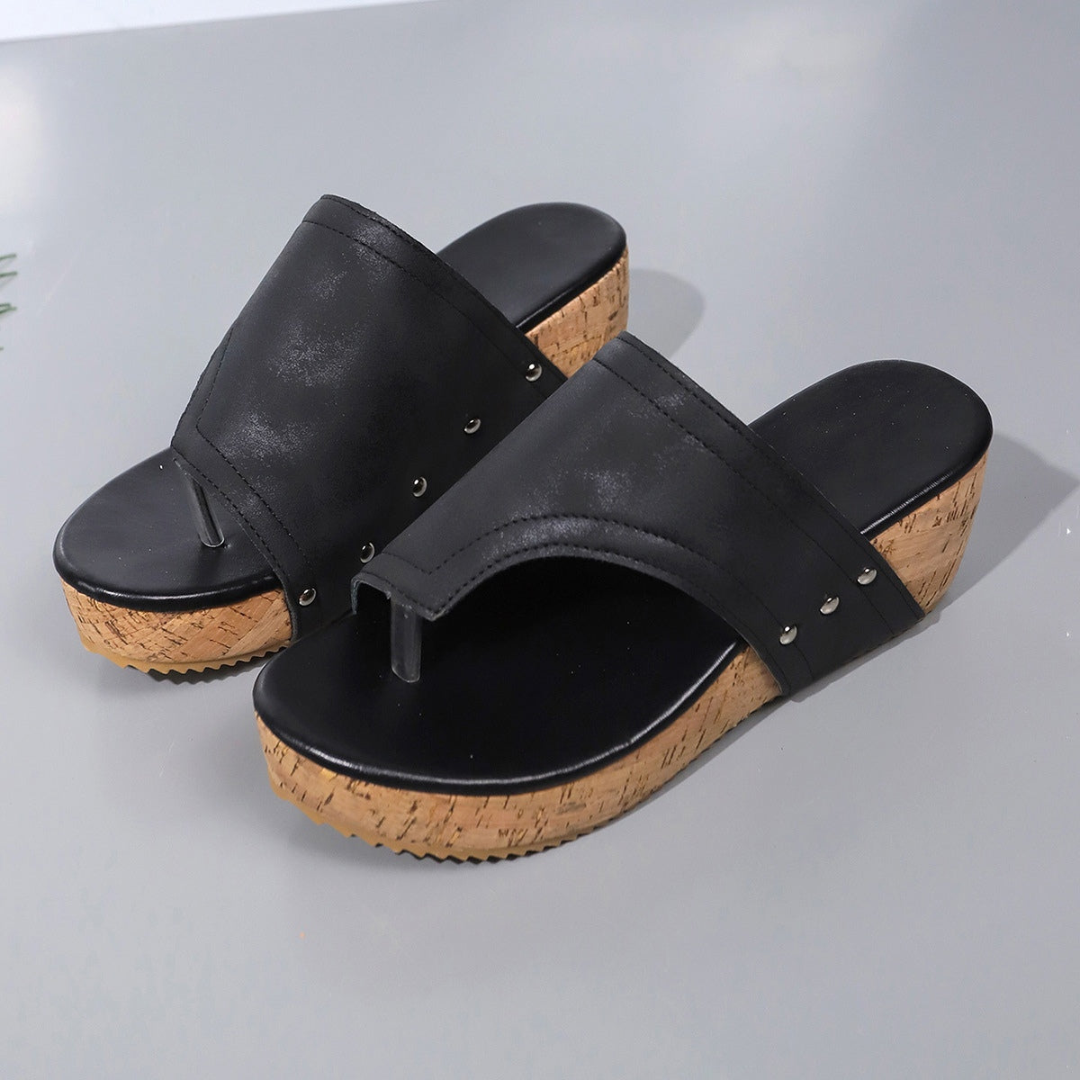 Leather Wedge Sandals