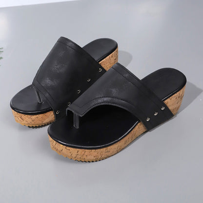 Leather Wedge Sandals