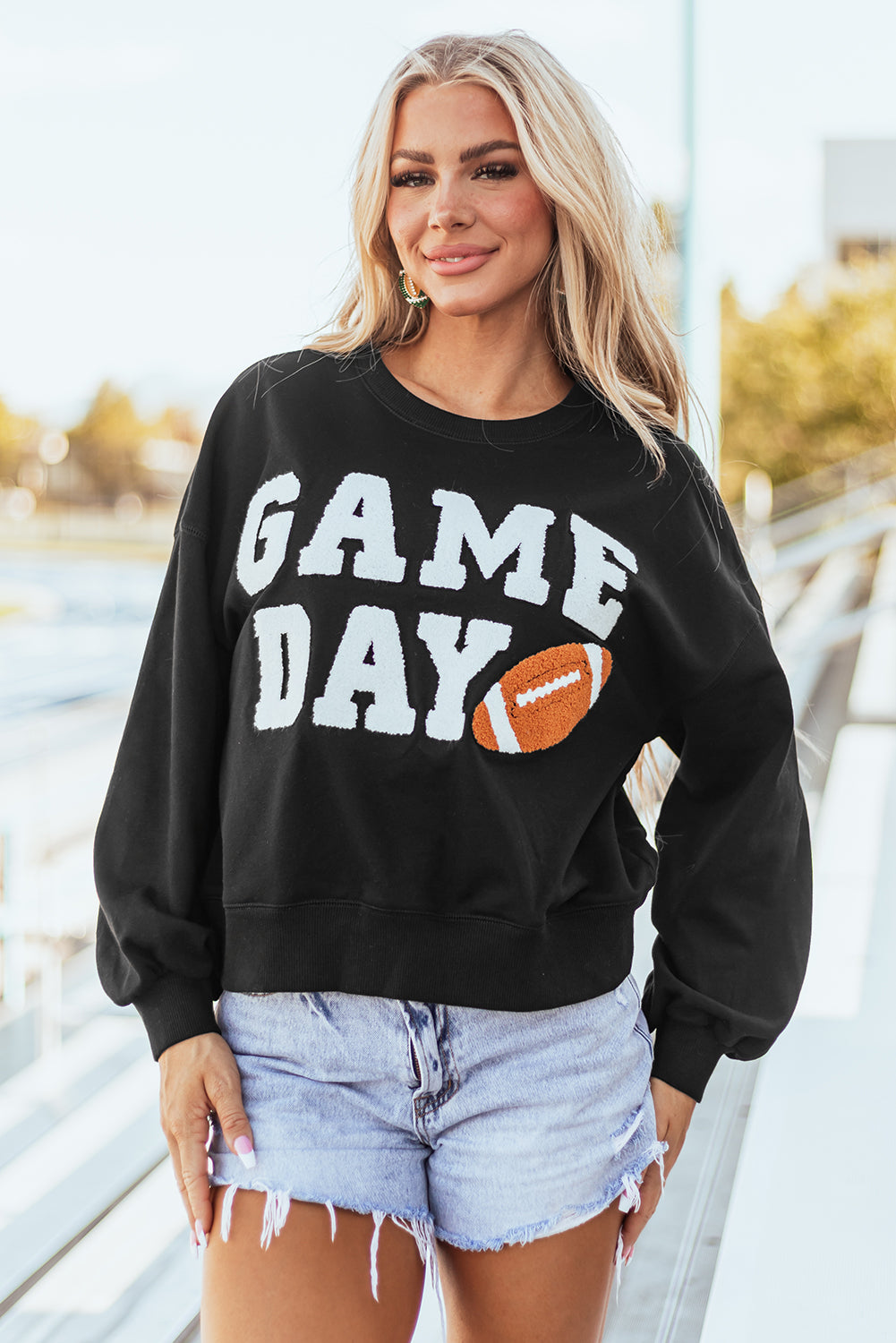 GAME DAY Graphic Varsity Pullover Sweatshirt