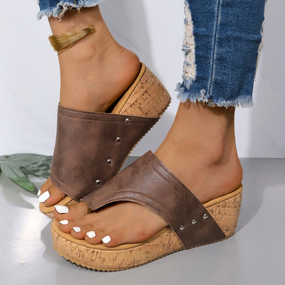 Leather Wedge Sandals