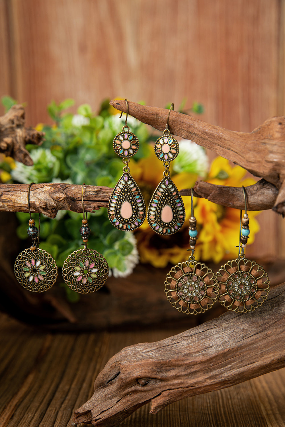 Boho Retro Hollow Dangle Earrings Set