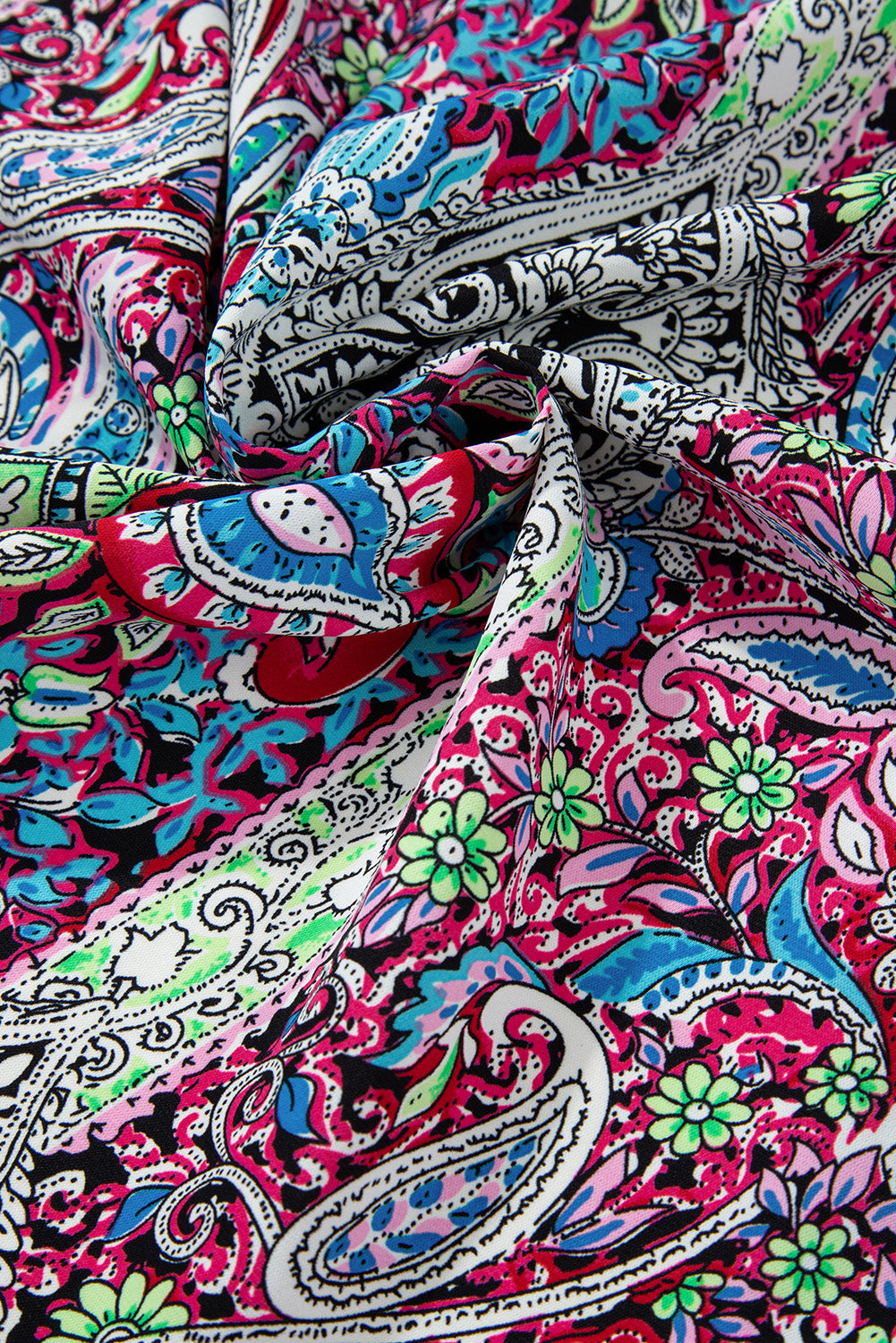 Paisley Print Open Front Kimono