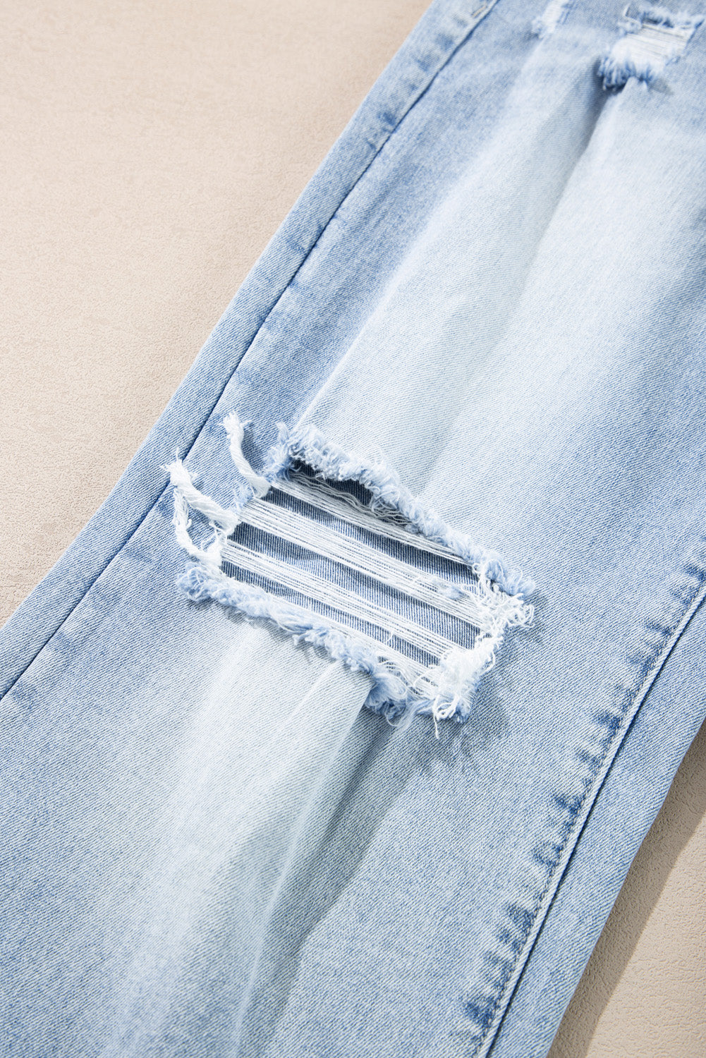 Light Wash Distressed Flare Jeans