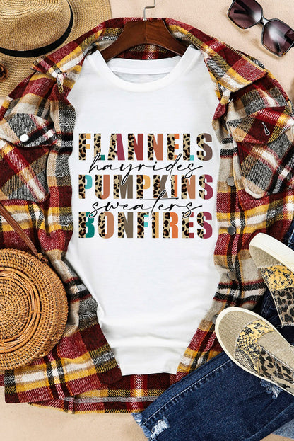 Flannels Hayrides Pumpkins Sweaters Bonfires Tee