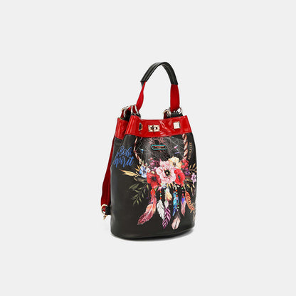 Flower Pattern Adjustable Strap Backpack Bag