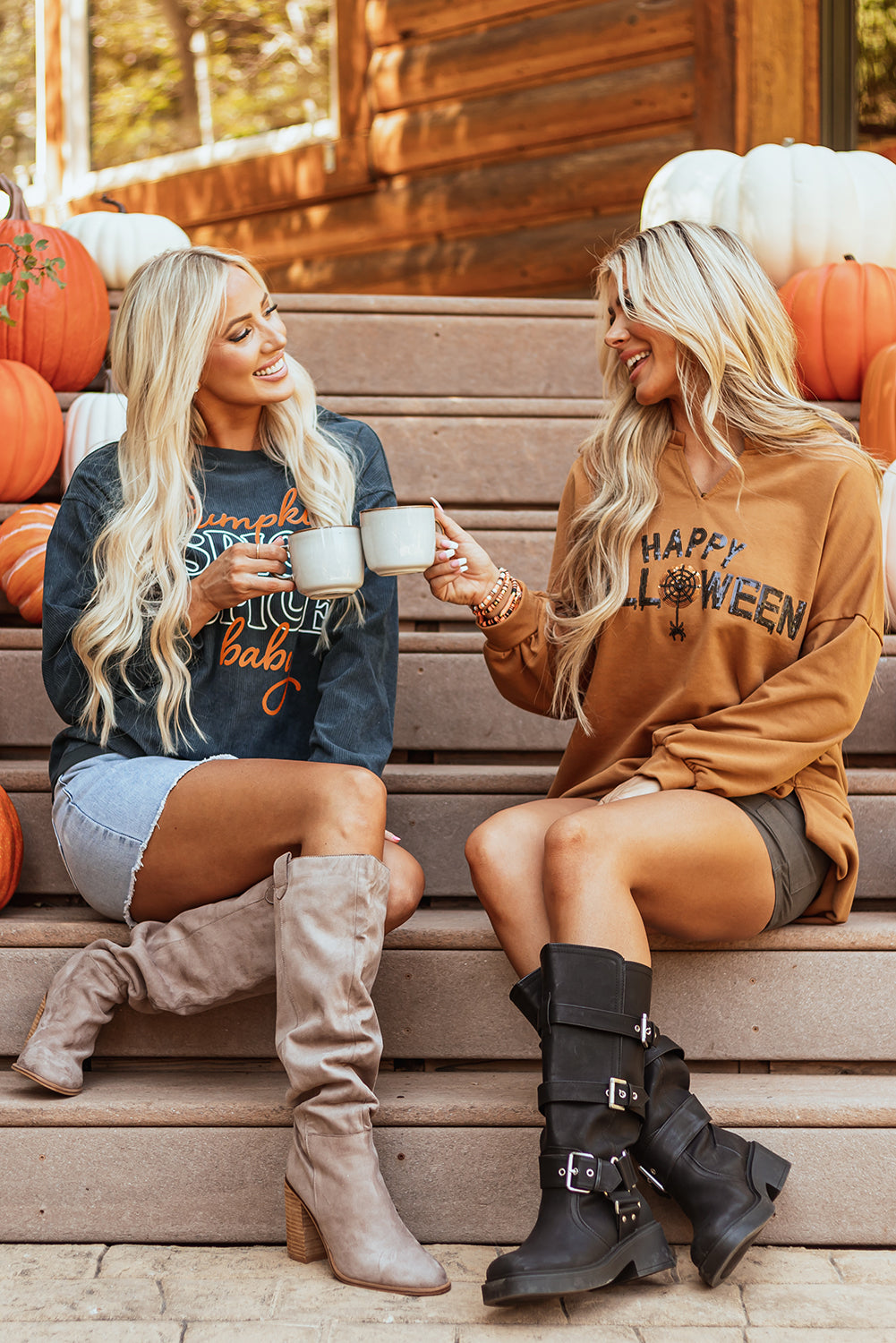 Pumpkin Spice Baby Graphic Textured Sweatshirt