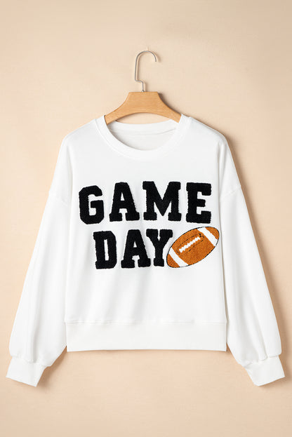 GAME DAY Graphic Varsity Pullover Sweatshirt