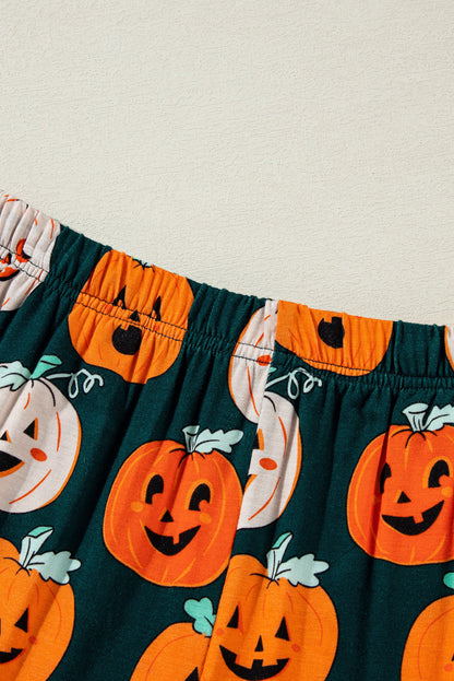 Halloween Pattern Short Sleeve Shirt Pajama Set