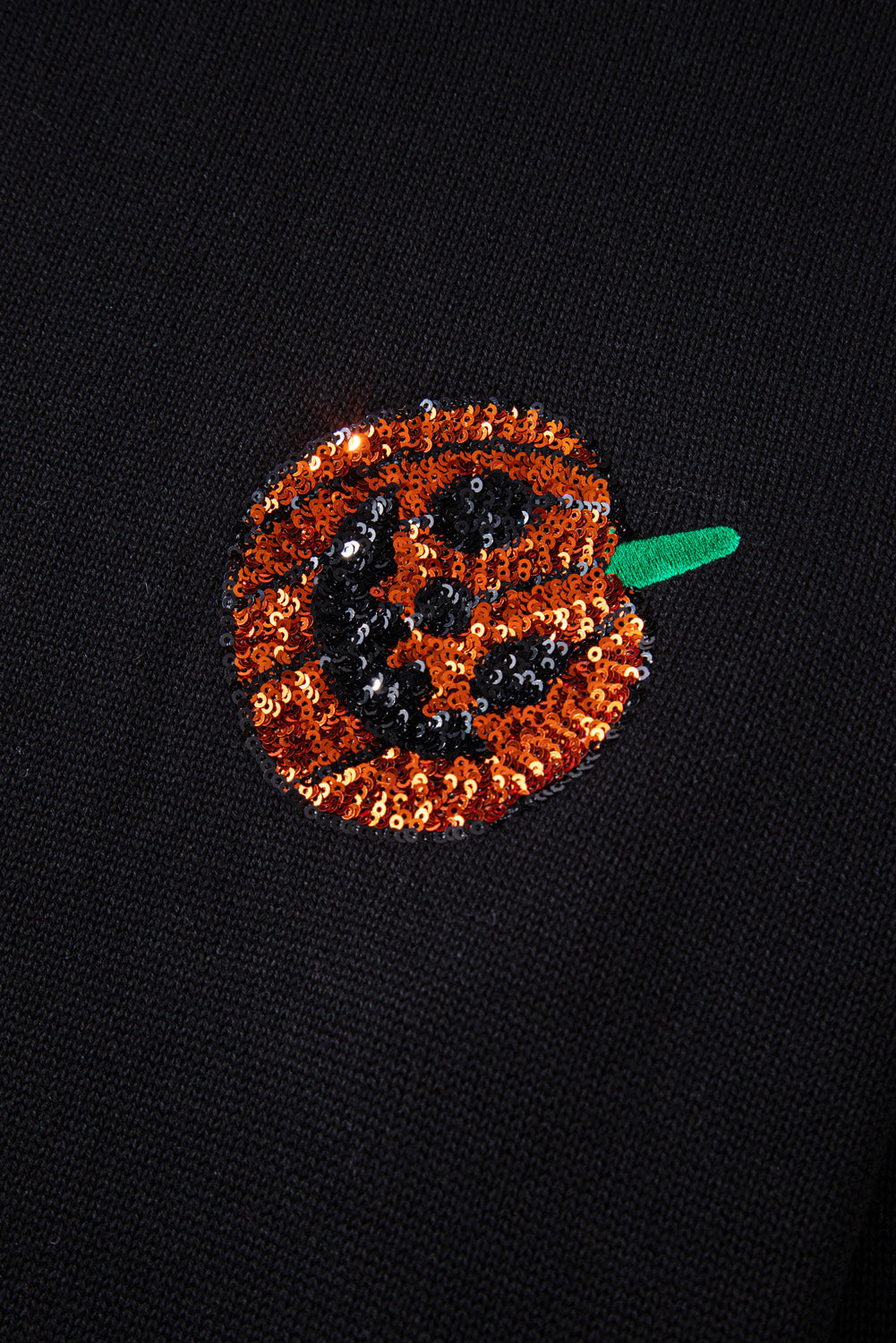 Plus Size Halloween Sequined Pumpkin Pattern Sweater