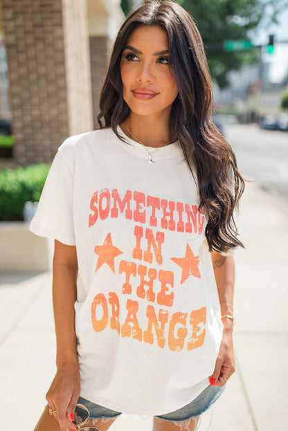 SOMETHING IN THE ORANGE Graphic Crew Neck T Shirt