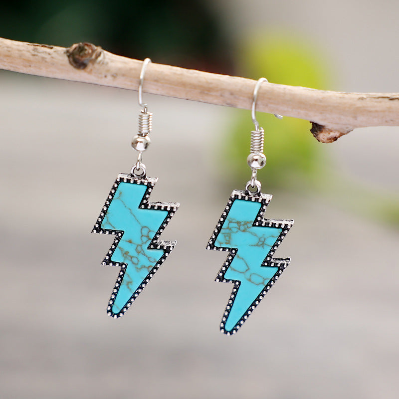 Turquoise Lightning Dangle Earrings