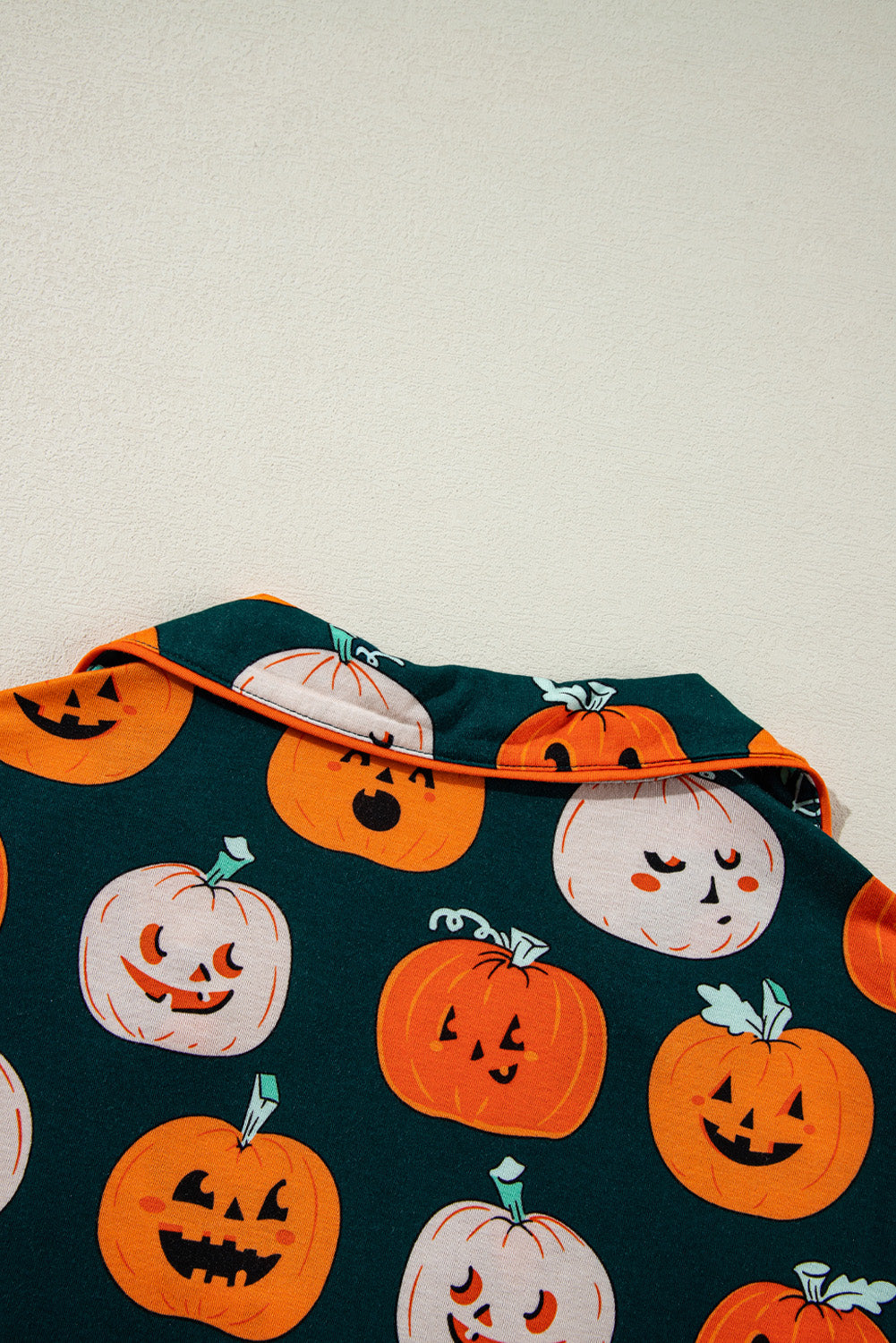 Halloween Pattern Short Sleeve Shirt Pajama Set