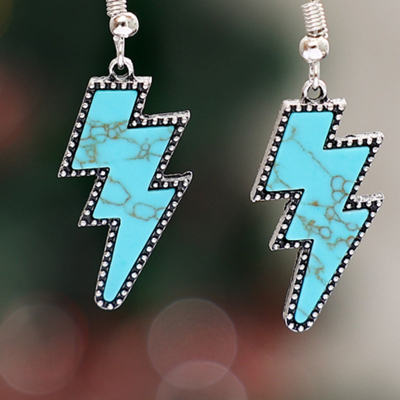 Turquoise Lightning Dangle Earrings