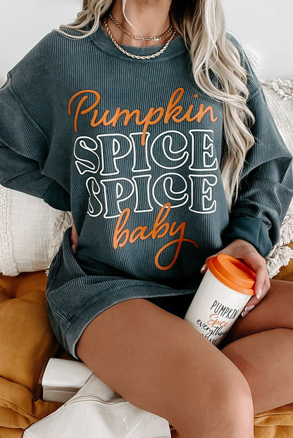 Pumpkin Spice Baby Graphic Textured Sweatshirt