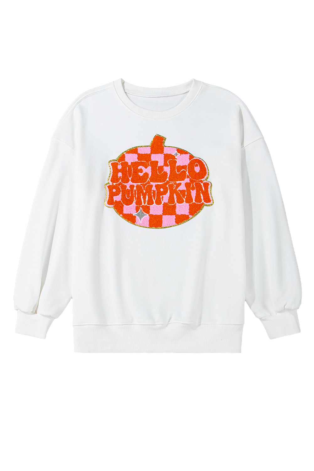 Halloween Pumpkin Patched Pattern Pullover Sweatshirt