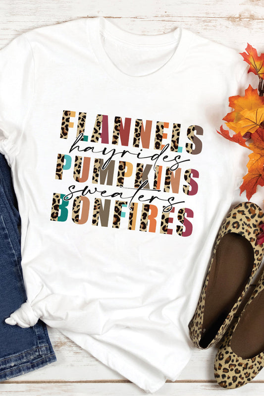 Flannels Hayrides Pumpkins Sweaters Bonfires Tee