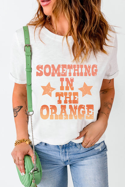 SOMETHING IN THE ORANGE Graphic Crew Neck T Shirt