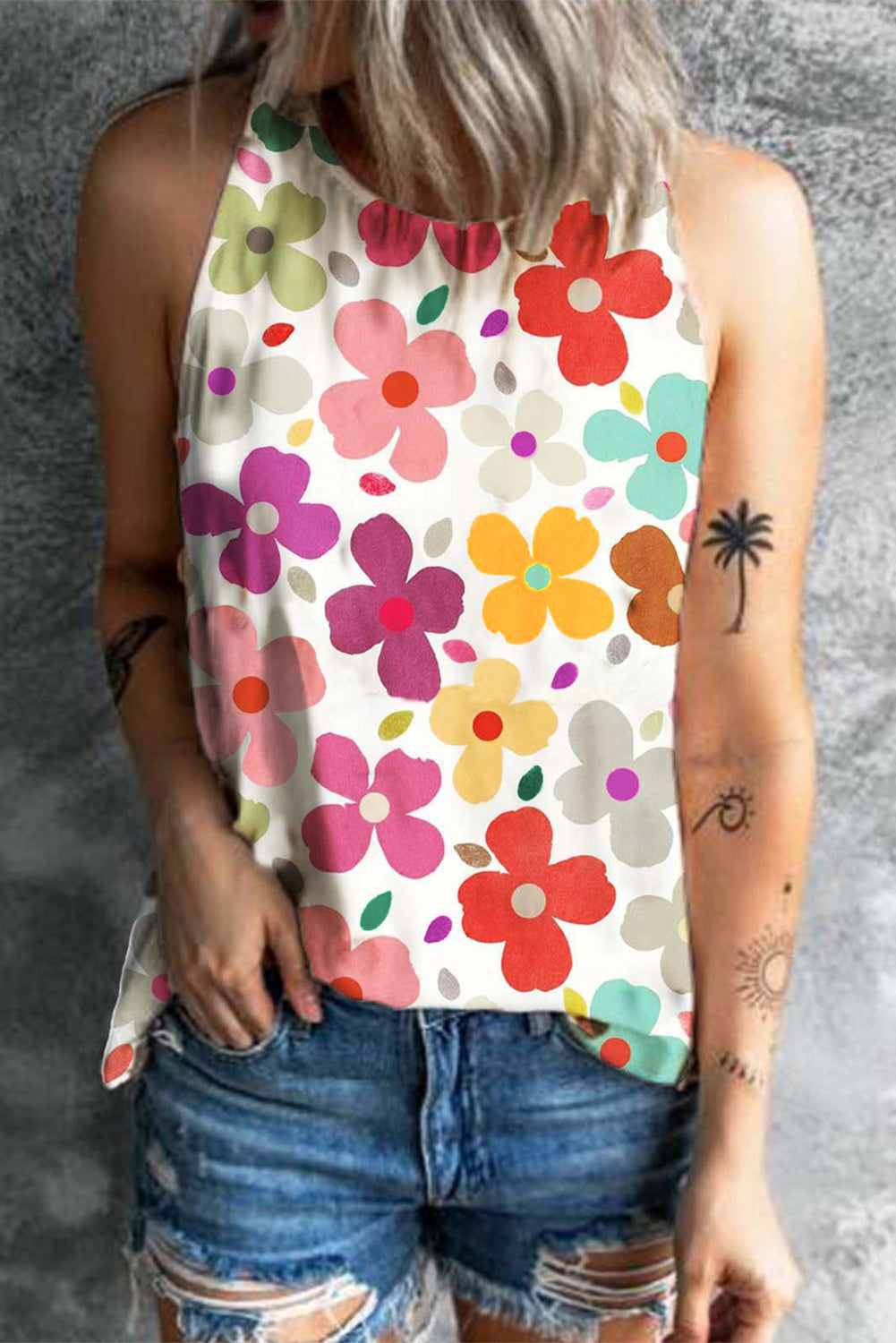 Cute Floral Print Tank