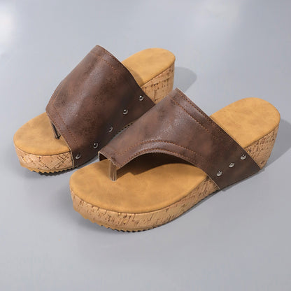 Leather Wedge Sandals