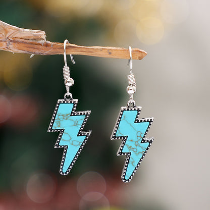 Turquoise Lightning Dangle Earrings