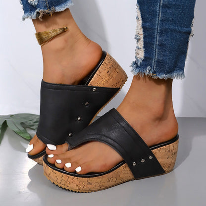 Leather Wedge Sandals