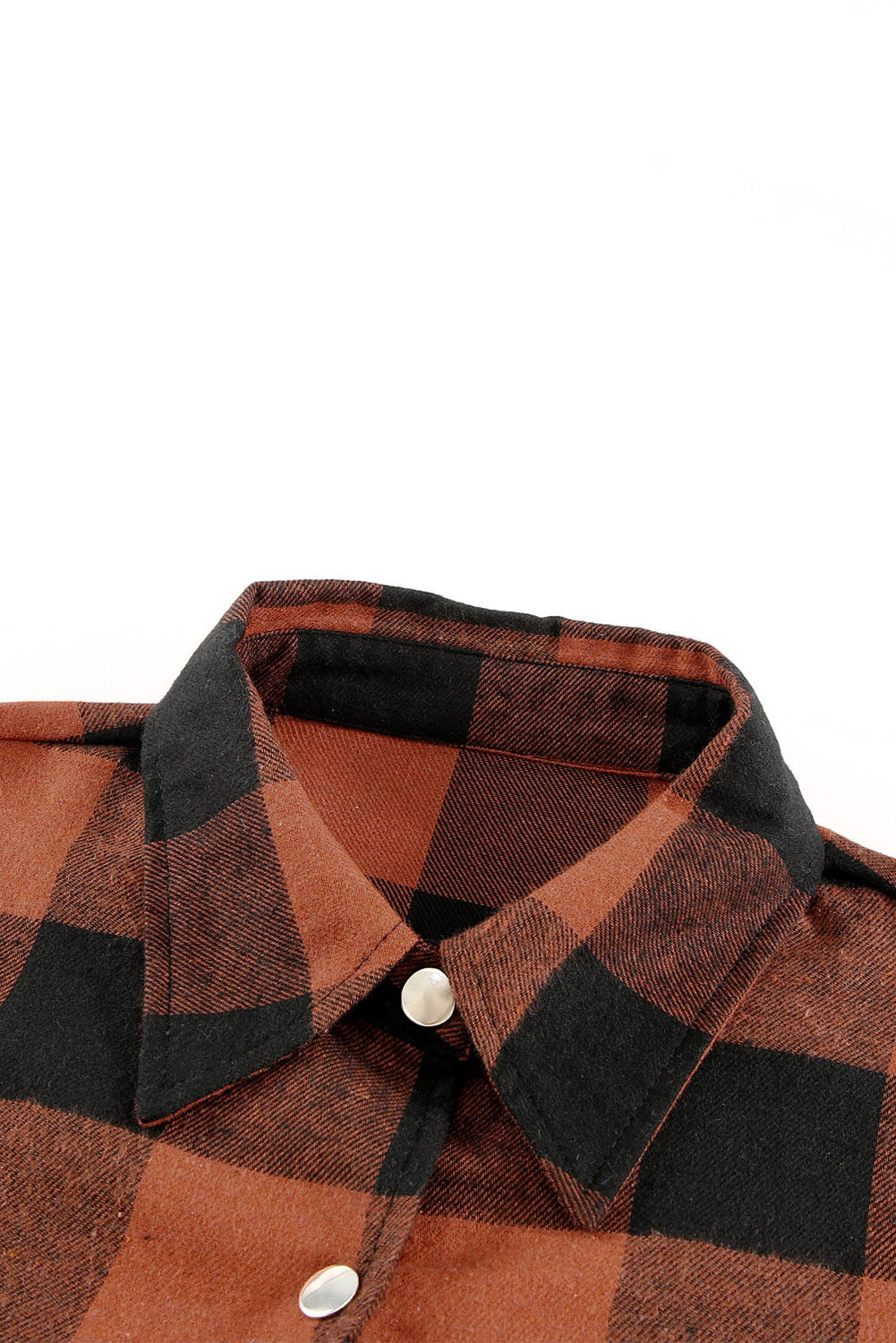 Turn-down Collar Plaid Shirt Coat