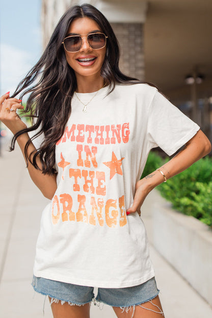 SOMETHING IN THE ORANGE Graphic Crew Neck T Shirt