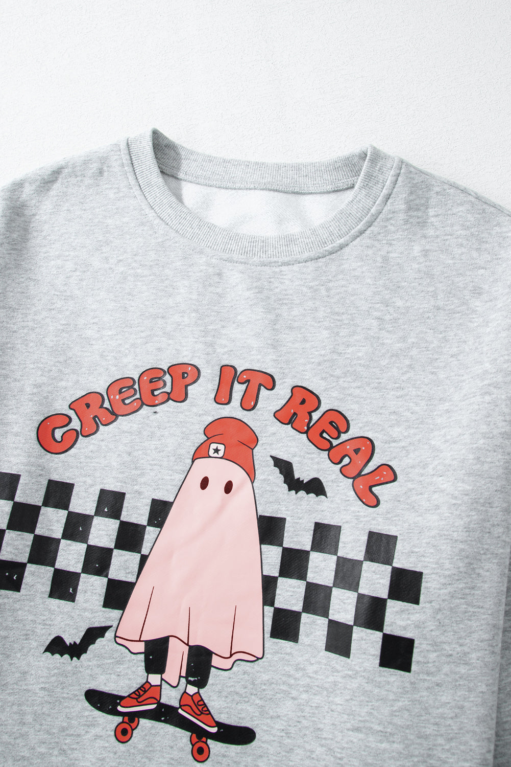 Creep It Real Ghost Print Plus Size Sweatshirt